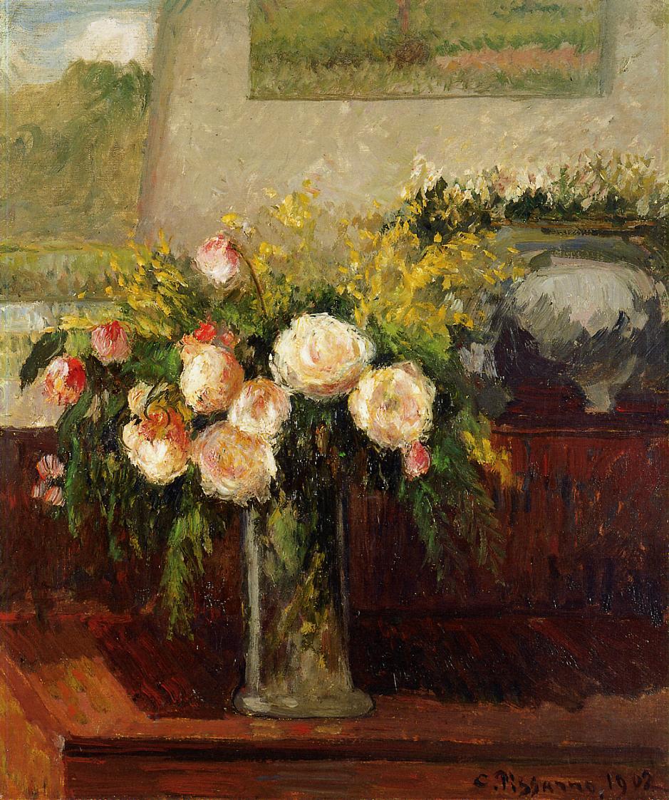 939x1123 Camille Pissarro Roses Of Nice 1902