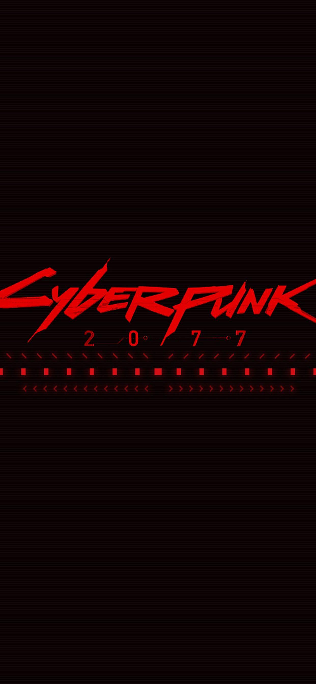1242x2688 Hình nền Cyberpunk 2077 Logo 4K