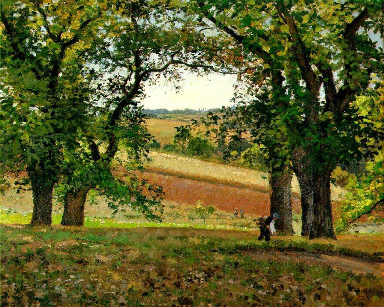 1280x1024 Pissarro, Camille, Les chataigniers a Osny The Chestnut