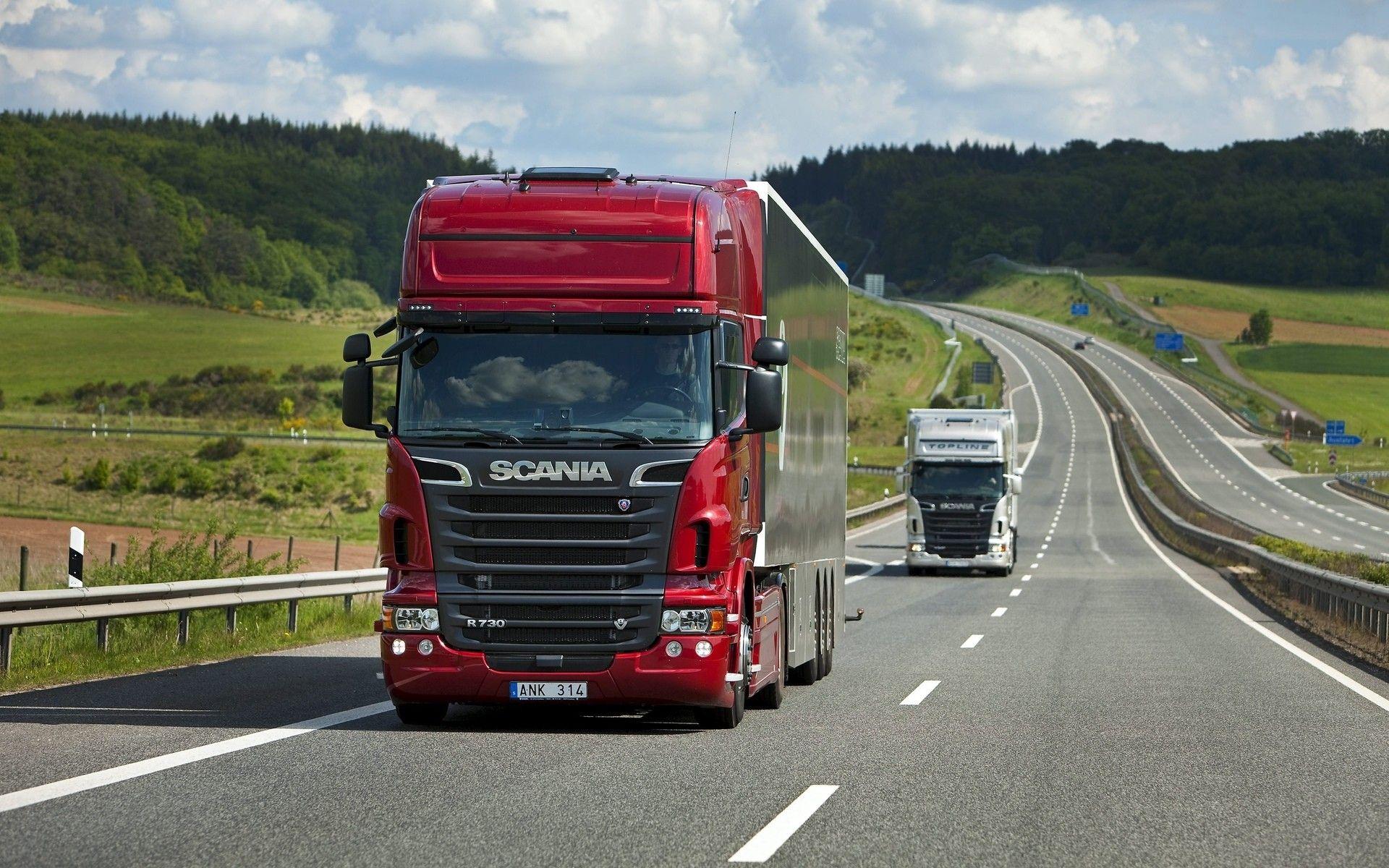 1920x1200 Scania trucks on the highway HD wallpaper download. Wallpaper, picture, photo