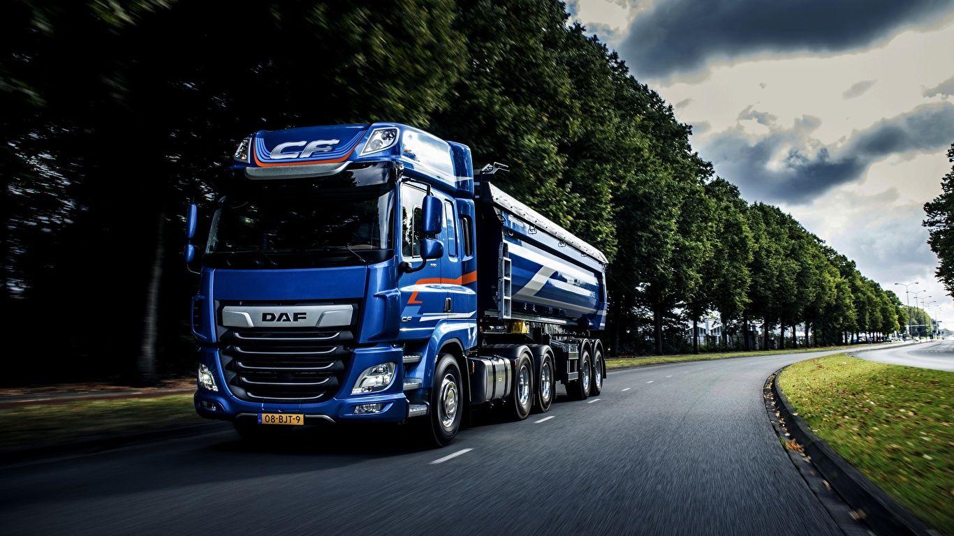 1366x768 Photos lorry DAF Trucks Blue automobile 1366x768
