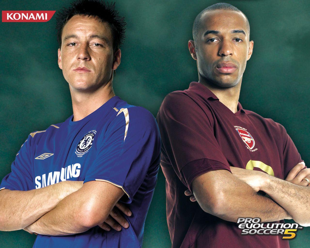 1280x1024 Pro Evolution Soccer John Terry and Thierry Henry < Games