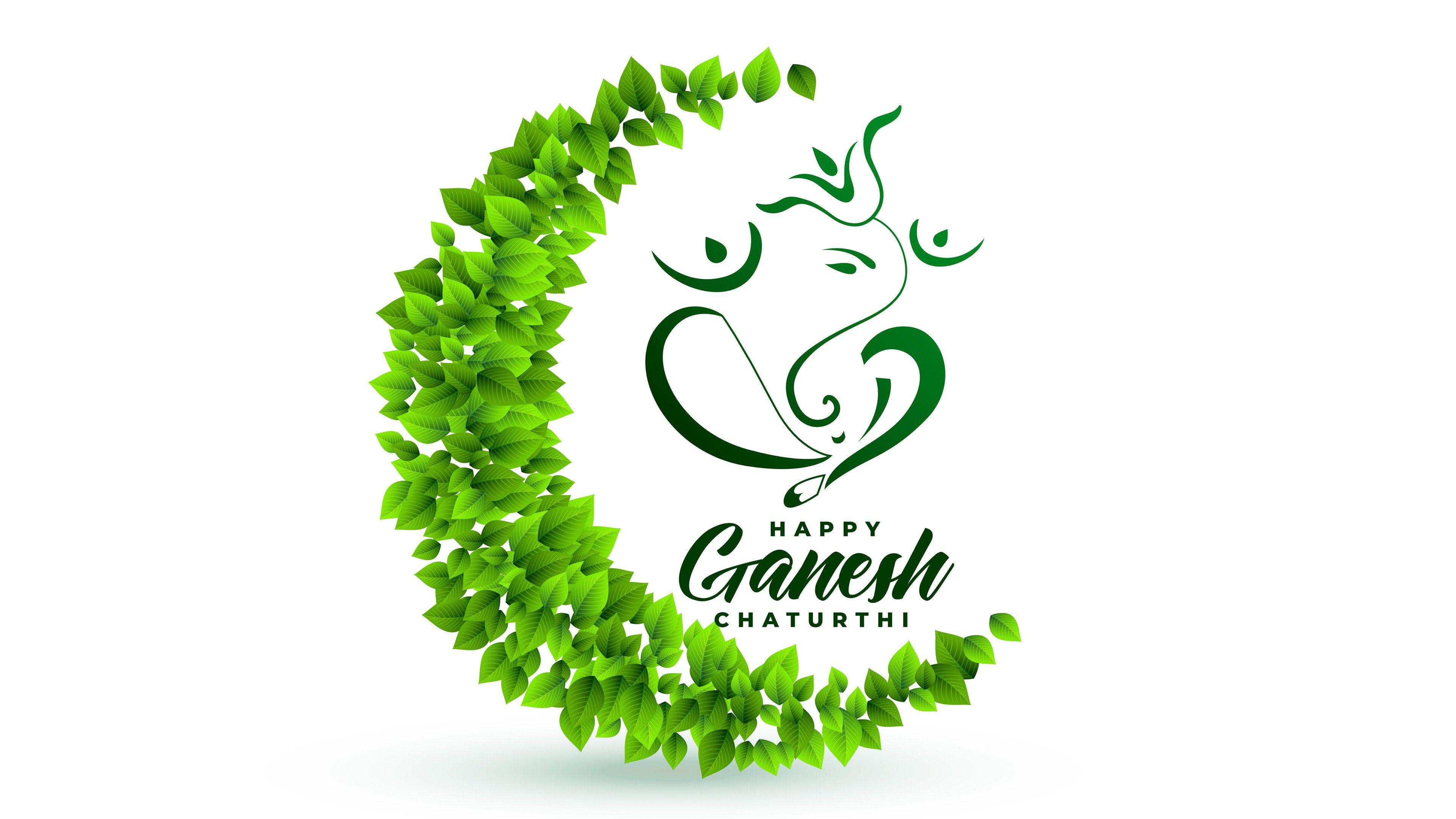 Hình nền 3840x2160 Green Ganesh Chaturthi 4K