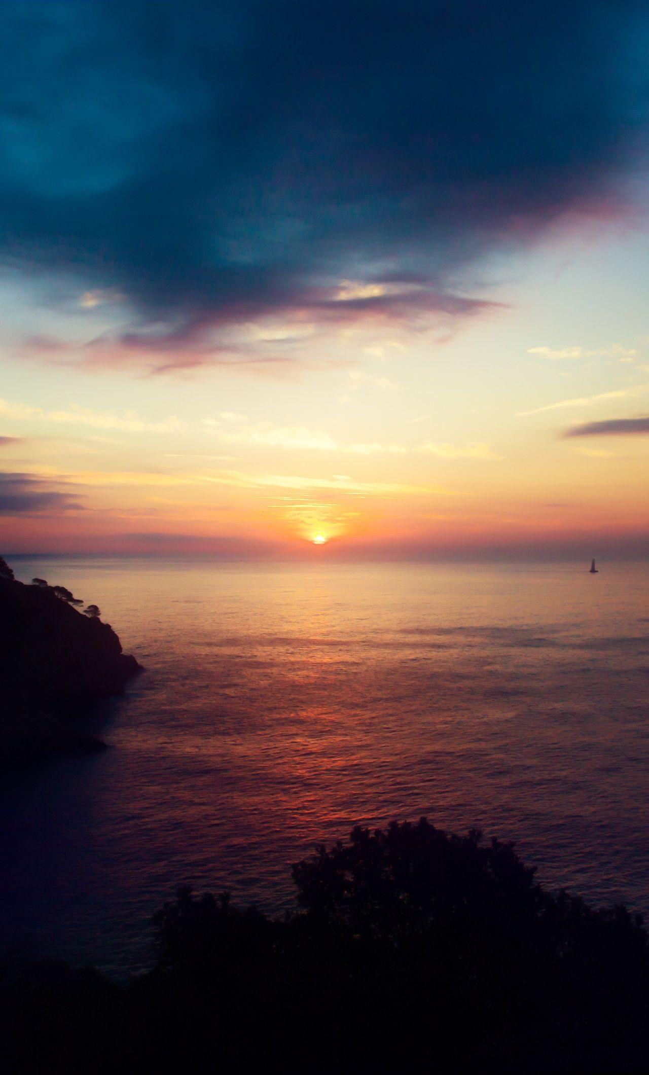 1280x2120 Ocean Beach Sunset iPhone HD 4k Wallpaper, Image