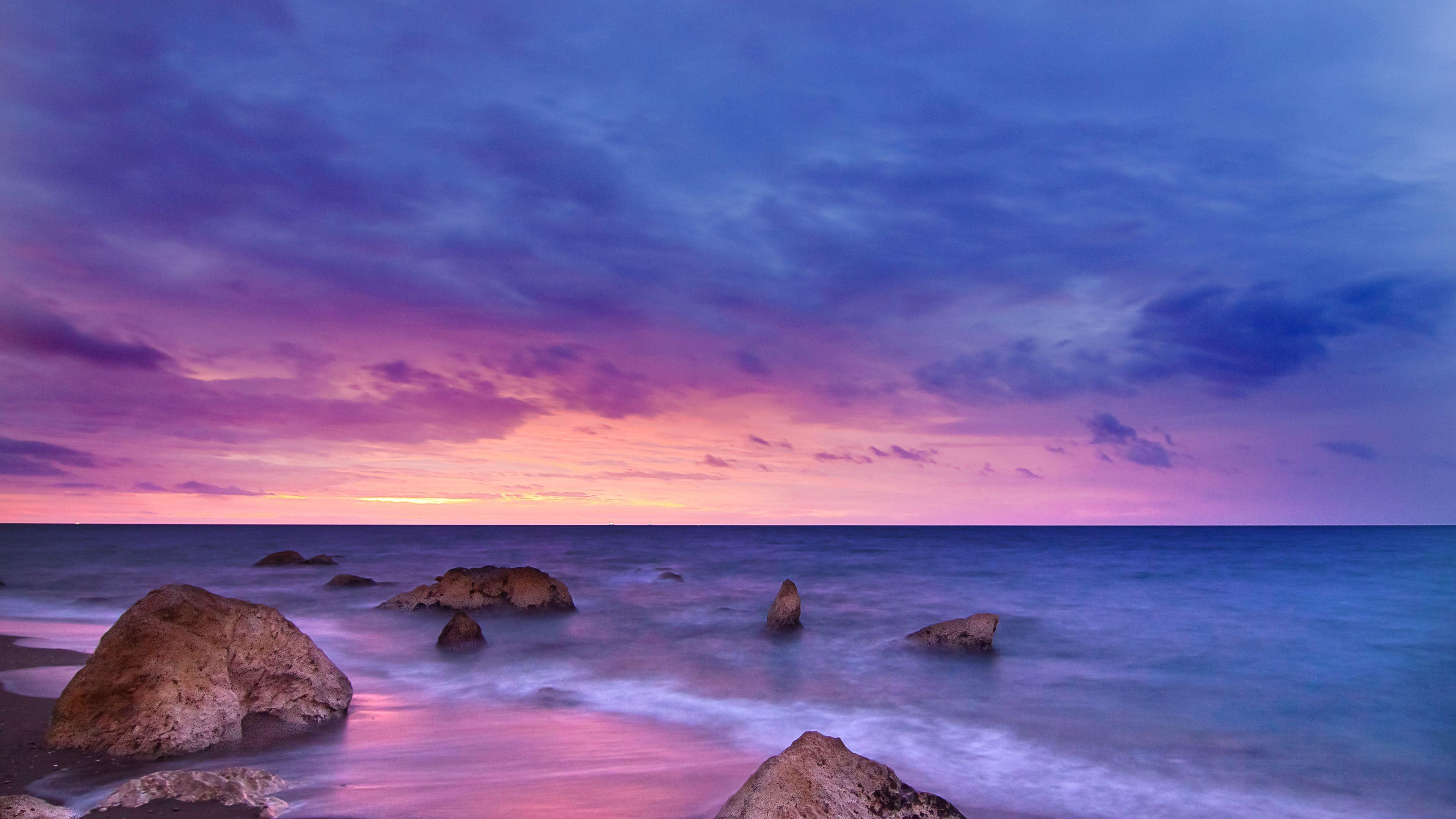 3840x2160 Wallpaper 4k Sunset Ocean Water Rock Beach 4k 4k Wallpaper, 5k