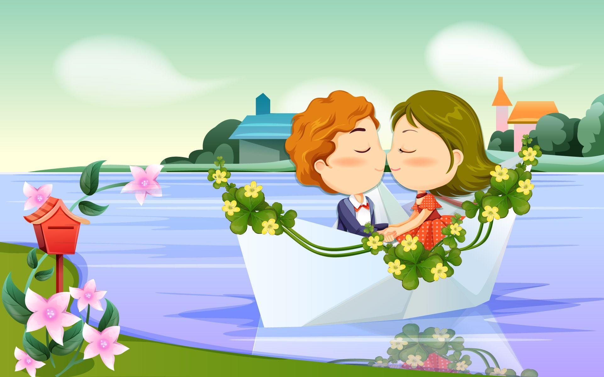 1920x1200 Romantic Couple On A Boat Widescreen Wallpaper. Wide