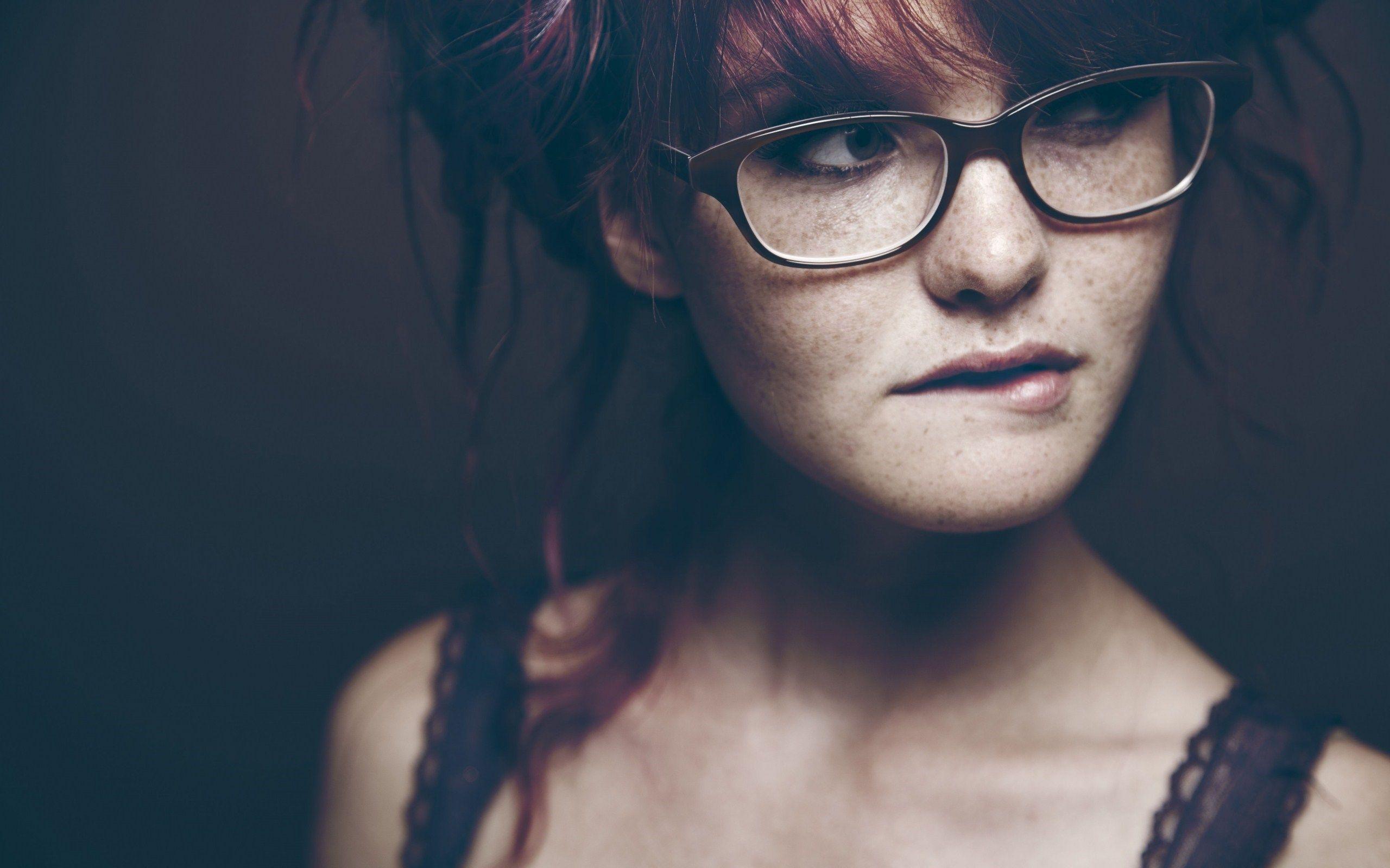 2560x1600 Lovely Redhead Girl Glasses Photography wallpaperx1600