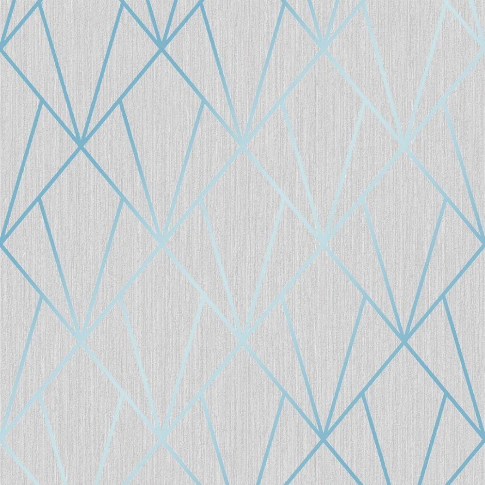 1000x1000 Muriva Indra Geometric Glitter Wallpaper Grey, Blue 154103