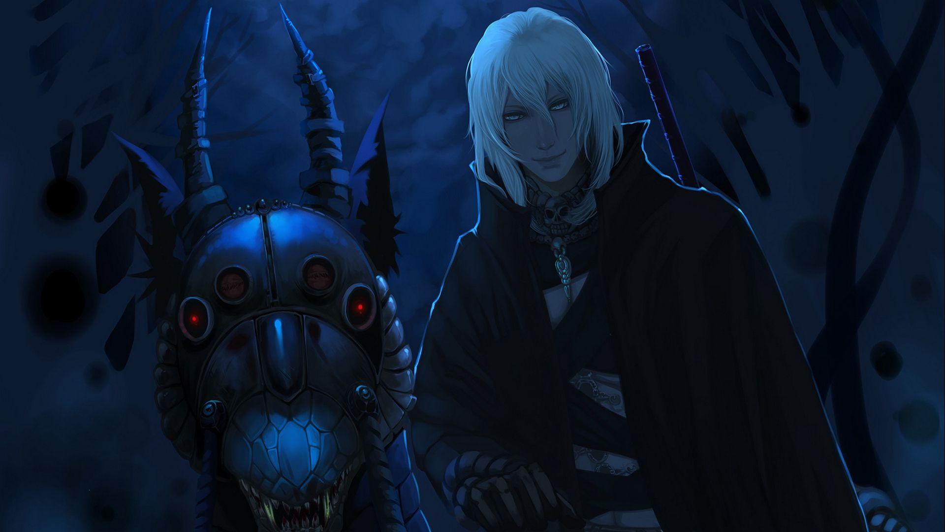 1920x1080 Wallpaper Monster, Guy, Anime, Night, Villains