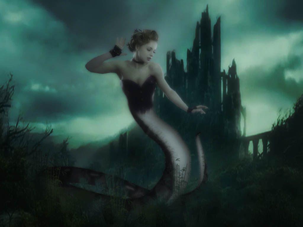 1024x768 Free download Scary Wallpaper Snake Girl Gothic Scary Wallpaper