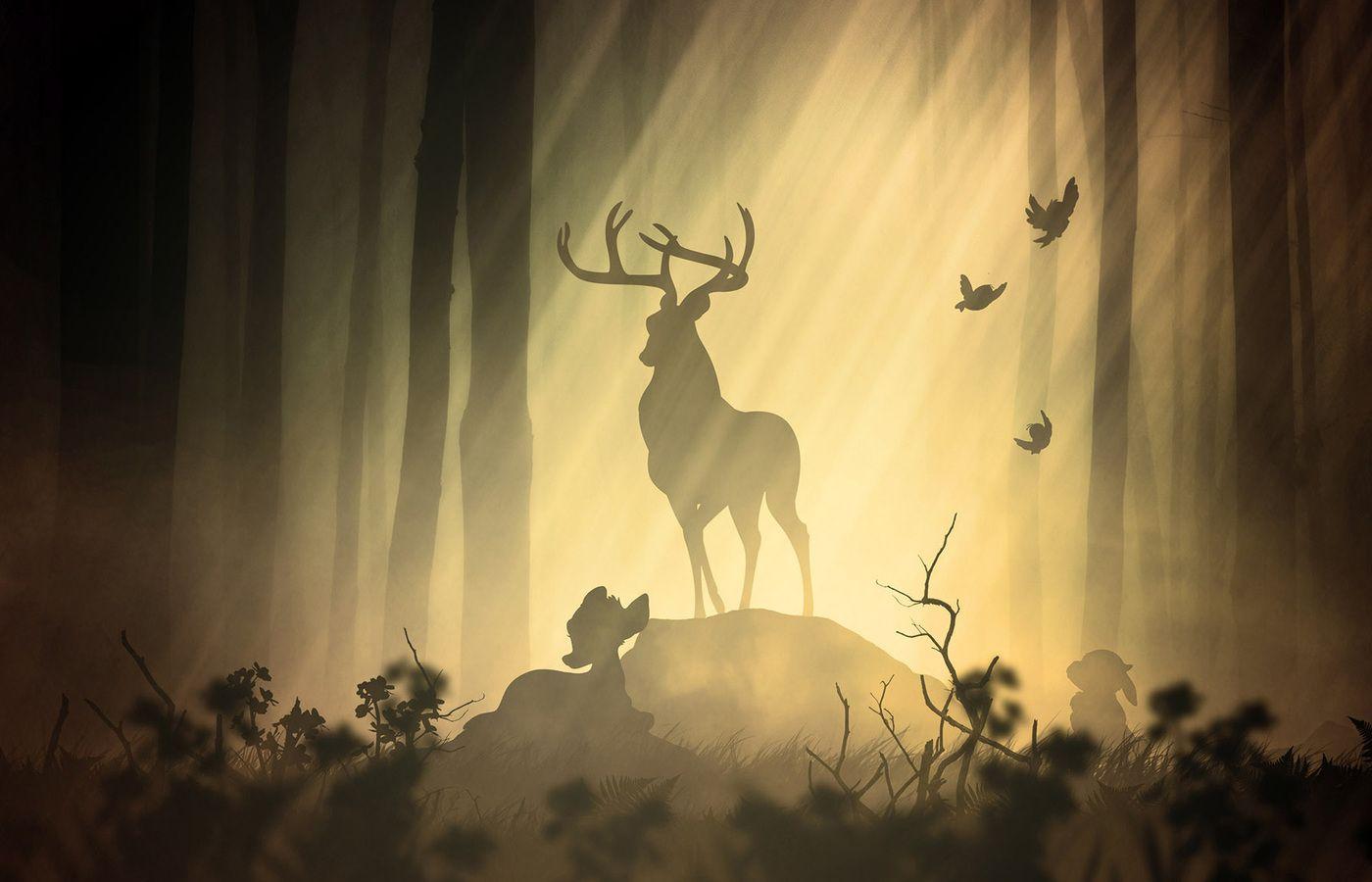 1400x900 Deer Fantasy Forest 1400x900 Resolution HD 4k Wallpaper