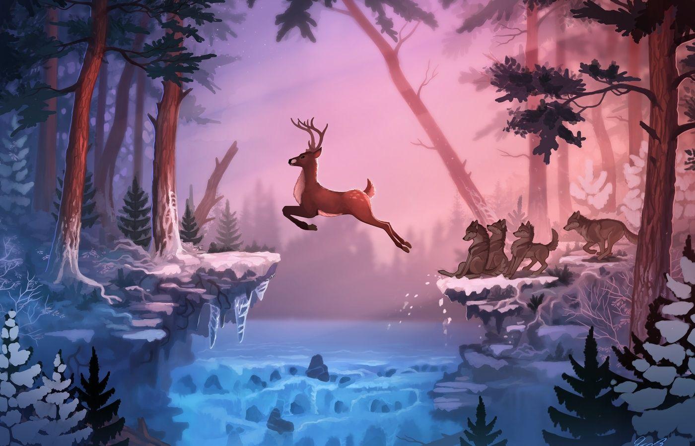1400x900 Deer Artwork 1400x900 Resolution HD 4k Wallpaper, Image