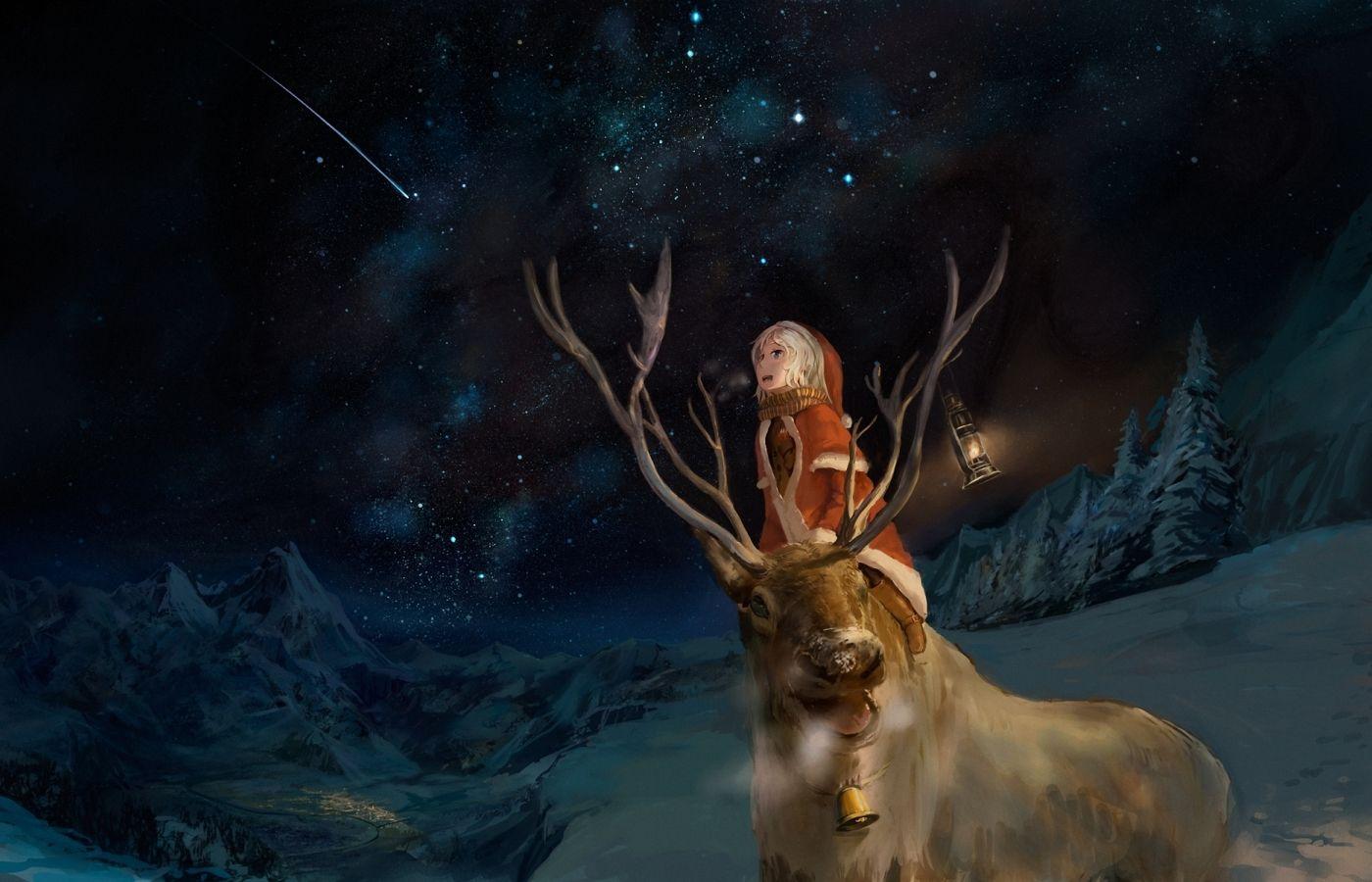 1400x900 anime, boy, deer 1400x900 Resolution Wallpaper, HD Anime