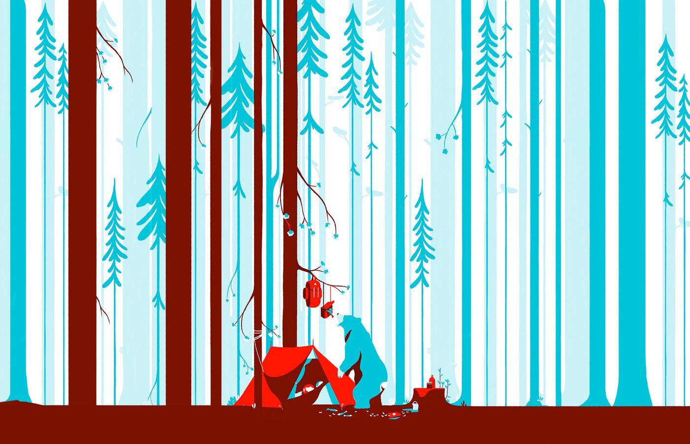 1400x900 Deer Forest Illustration 1400x900 Resolution HD 4k