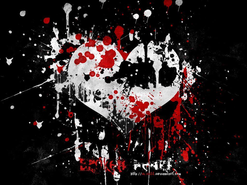 1024x768 broken heart wallpaper, Emo background, Emo