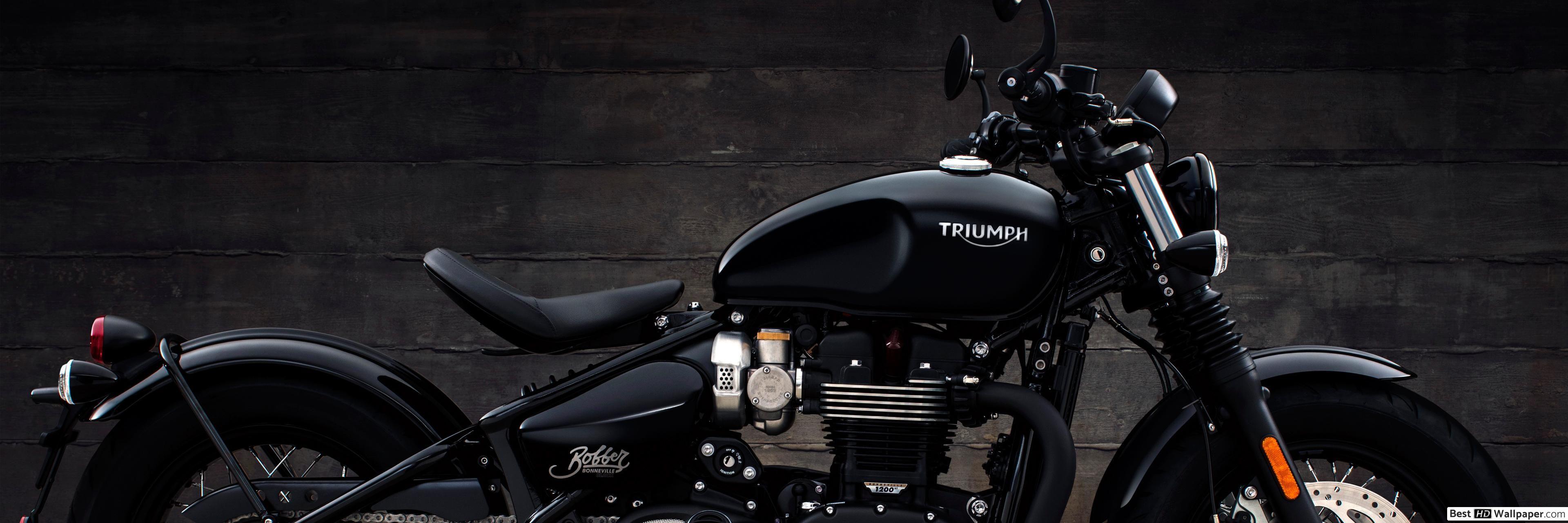 3840x1280 Triumph Bobber Black