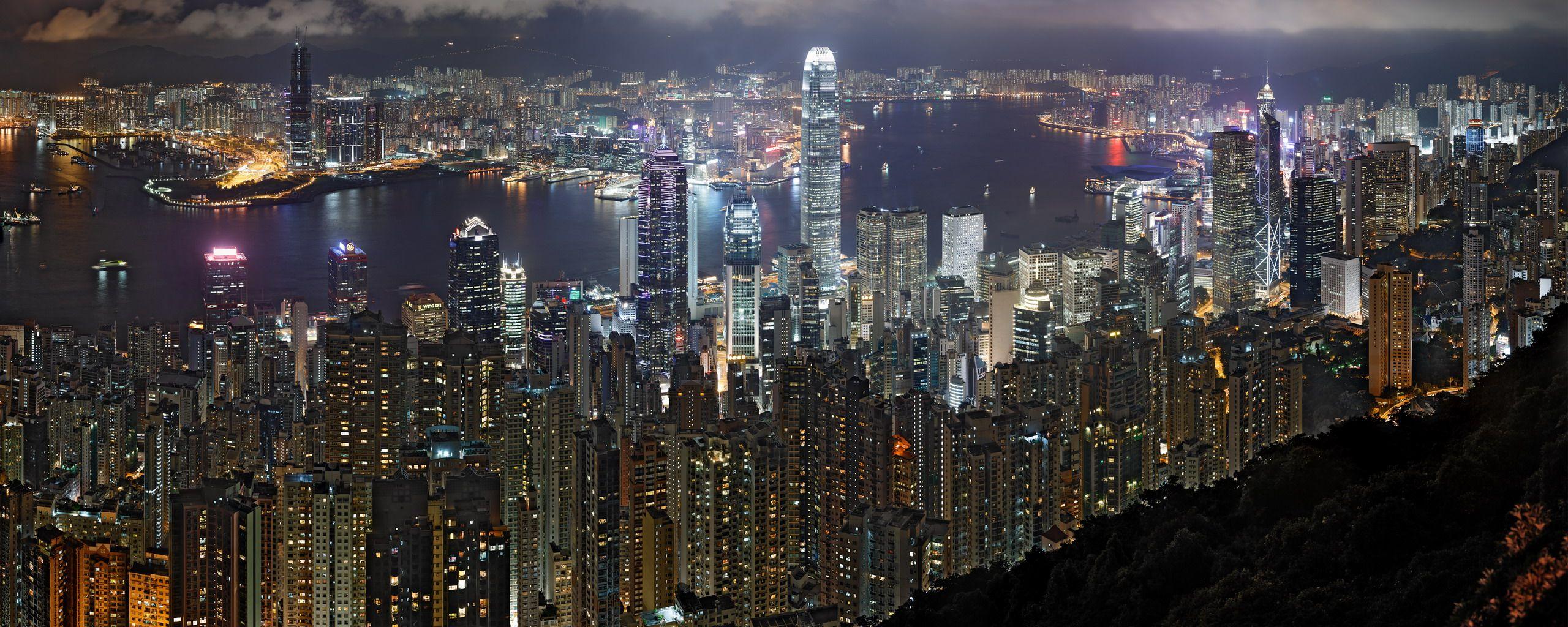 2560x1024 Hong Kong at Night