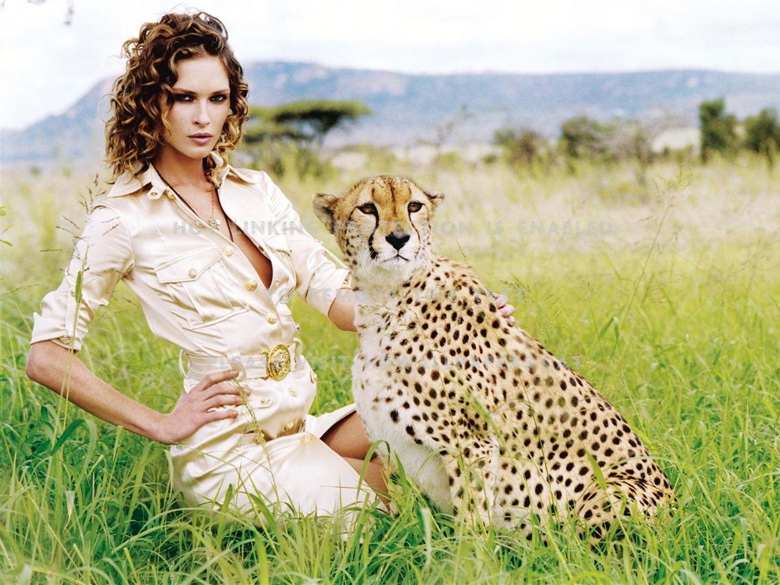 1600x1200 cheetah girl fashion shot vouge safari style