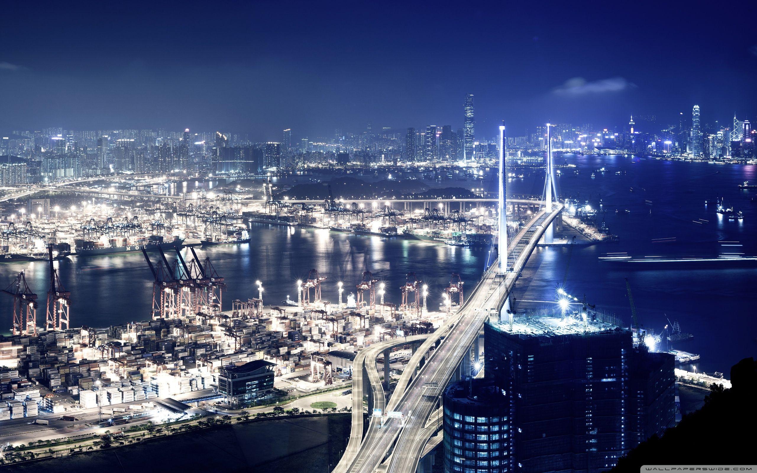 2560x1600 Panoramic View Of Hong Kong At Night ❤ 4K HD Desktop Wallpaper
