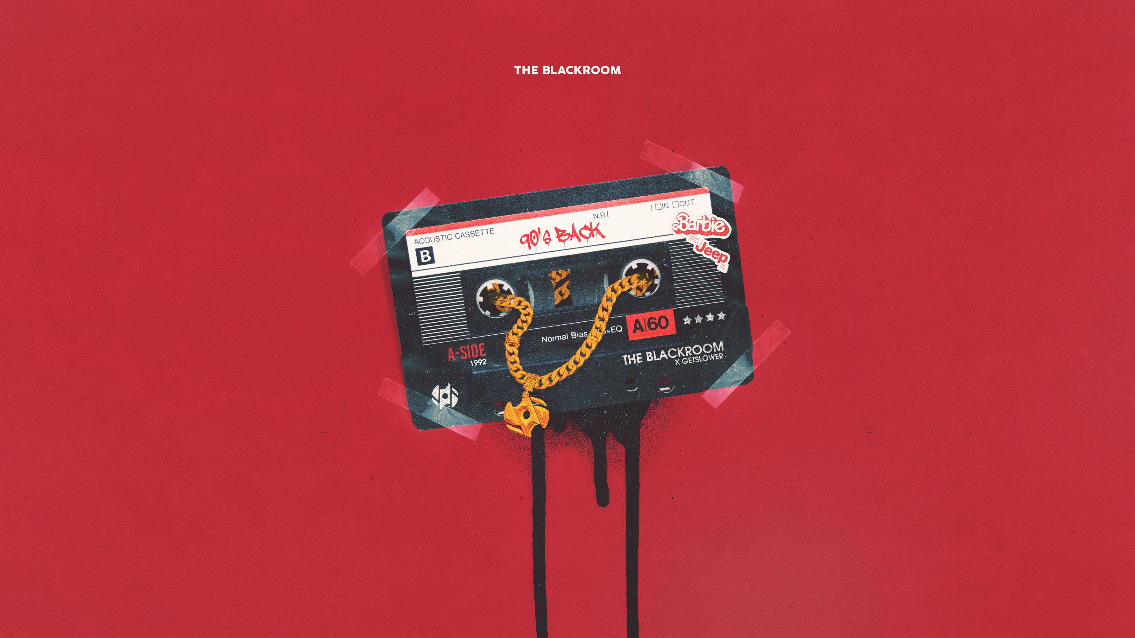 3840x2160 #cassette, #vintage, #simple background, s, #red