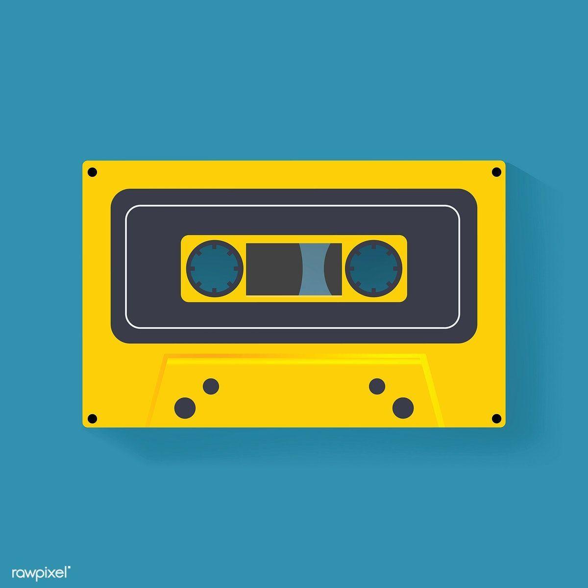 1200x1200 Retro Cassette Tape Music Record Icon Illustration Vector. free