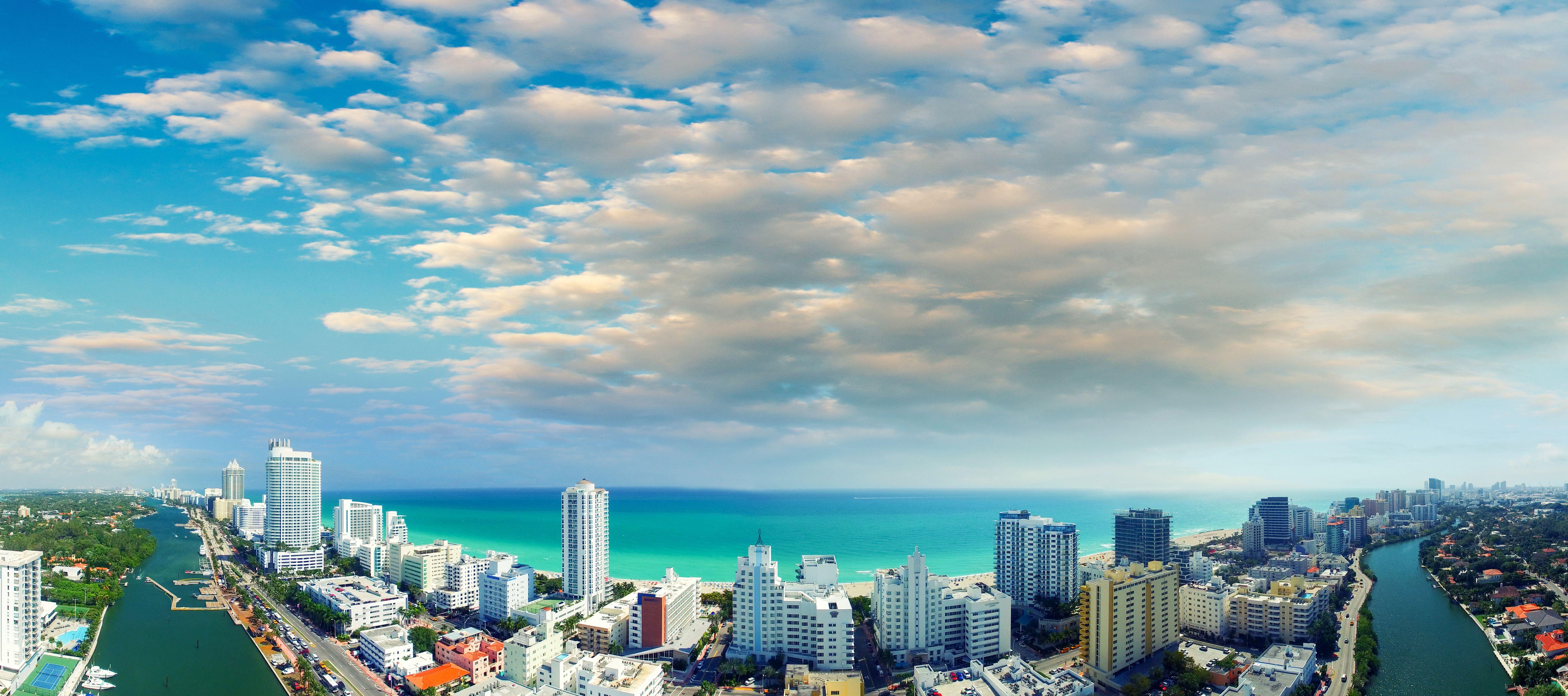 6750x3000 Miami, Florida 5k Retina Ultra HD Wallpaper. Background Image