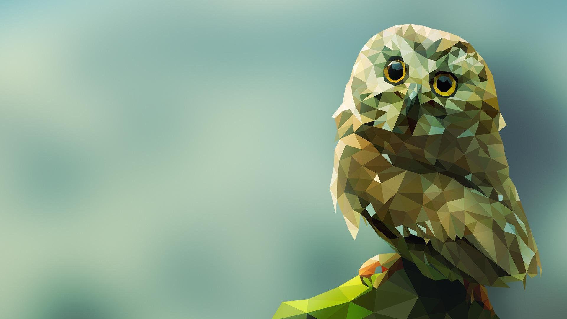 1920x1080 Low poly owl [1920×1080]