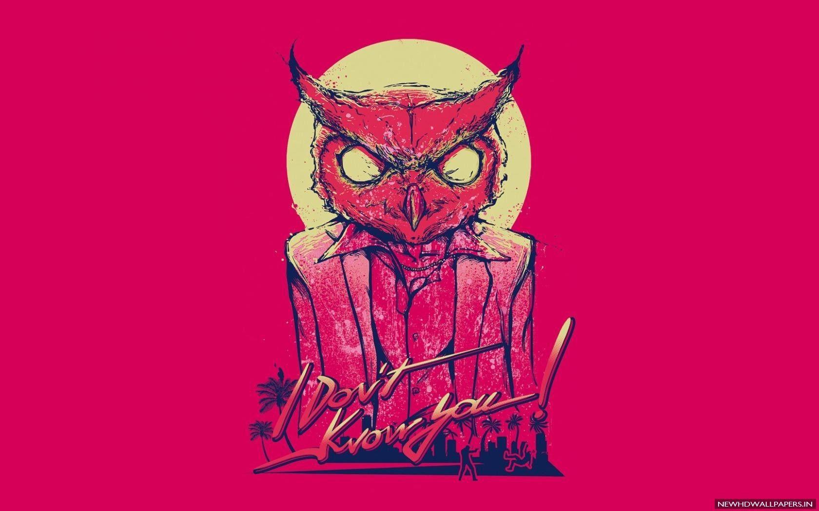 1680x1050 Free download Hotline Miami Rasmus Art Mask Owl Minimalism Photo