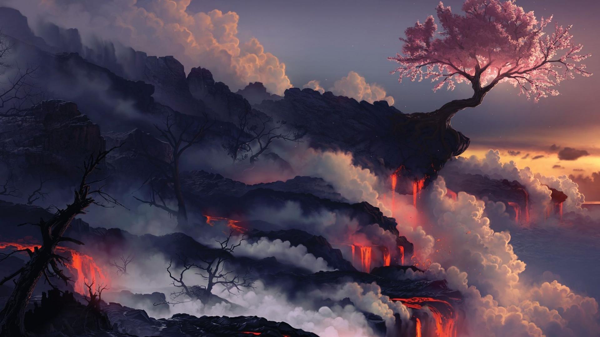 1920x1080 Japan asia blossom fuji geography wallpaper