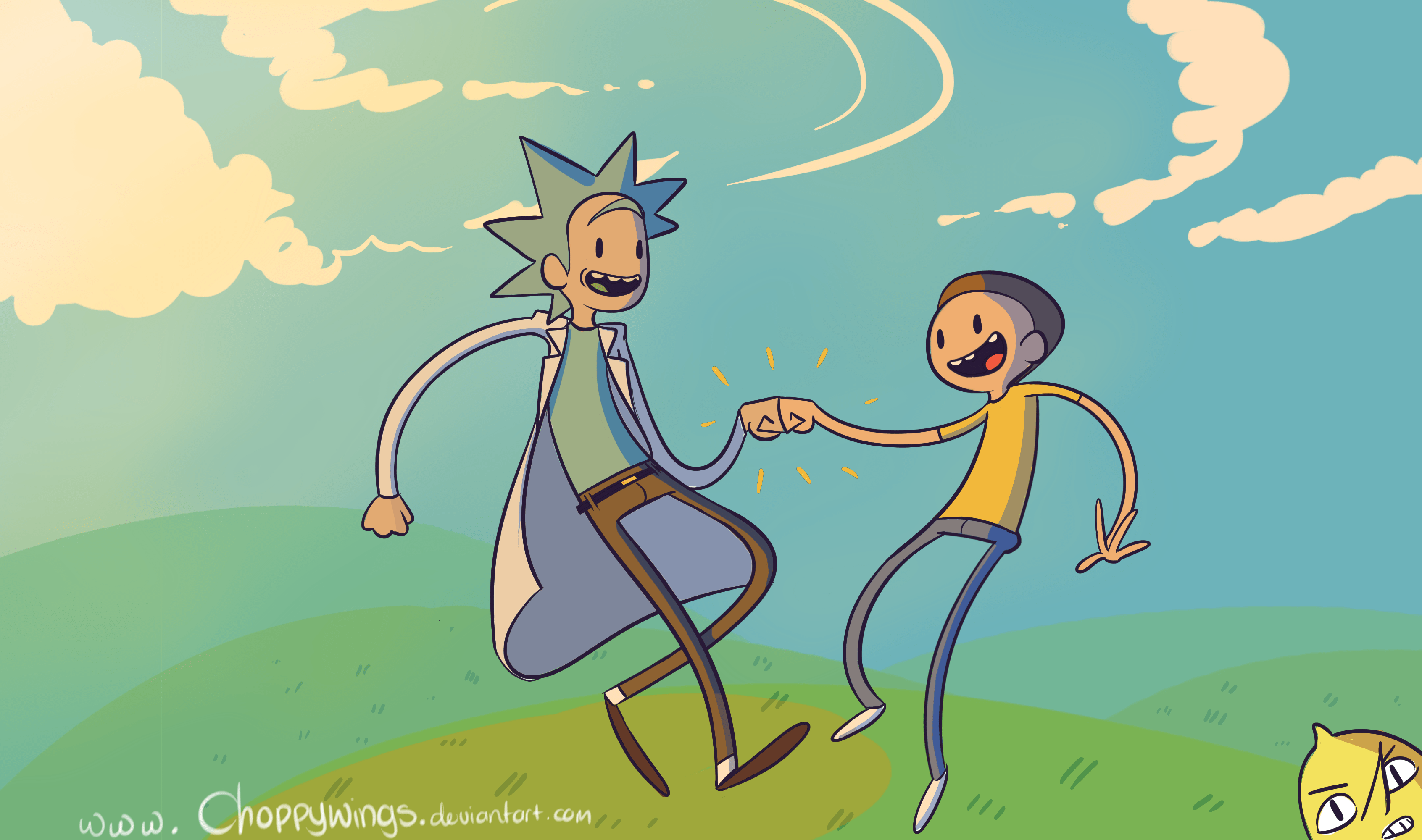 3384x2000 #Adventure Time, #crossover, #Rick and Morty, #Rick