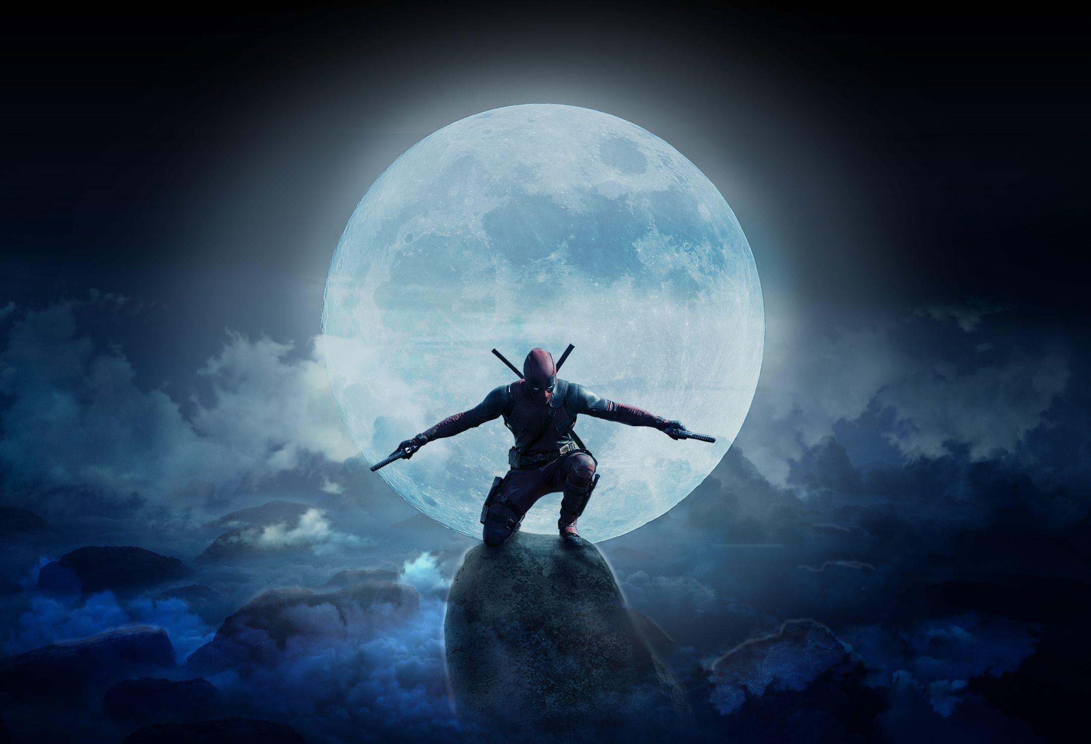 2200x1500 Movie, Sky, Deadpool Moon, Dark Wallpaper