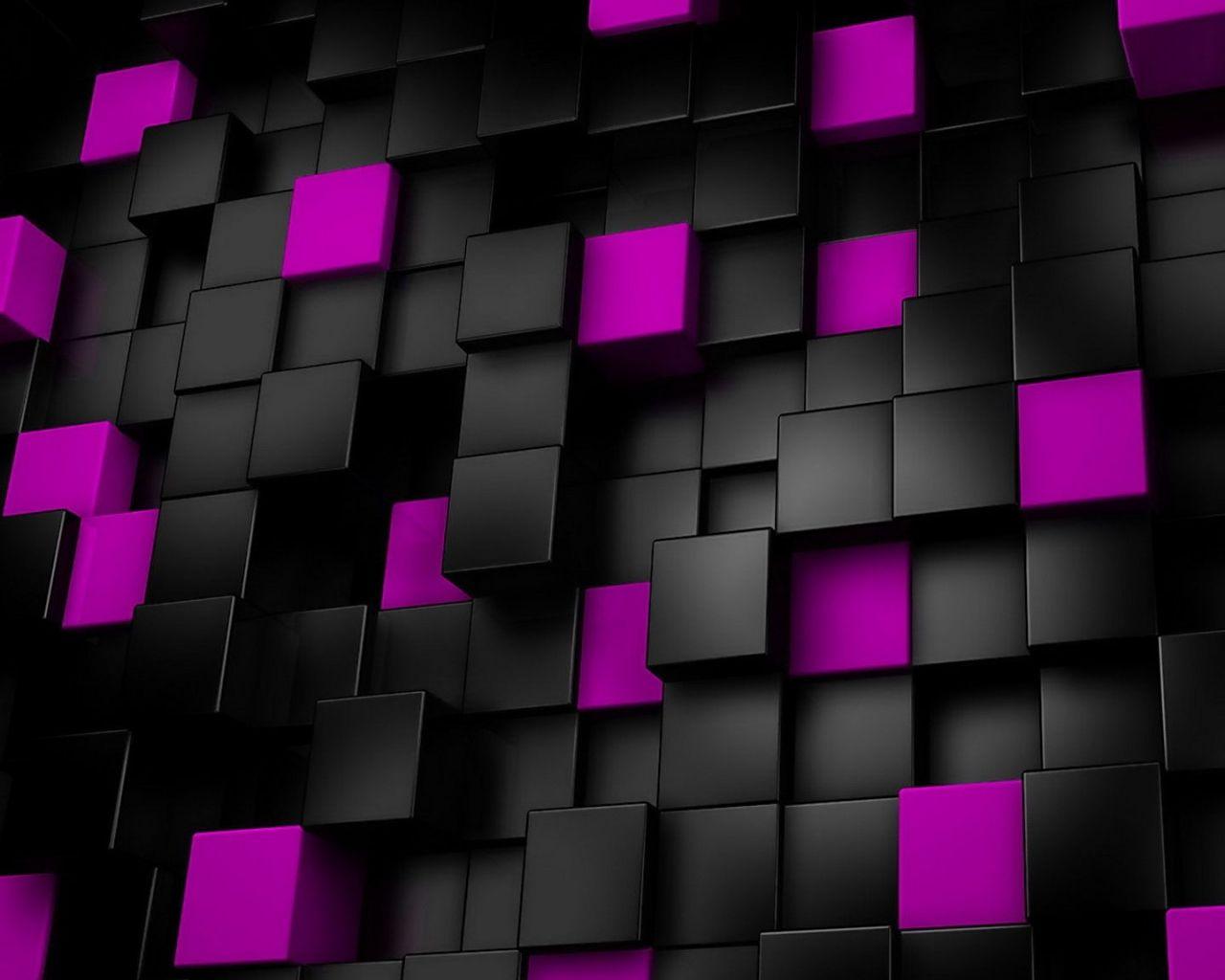 1280x1024 Free download Purple Cubes squares Black blue wallpaper 3D cube