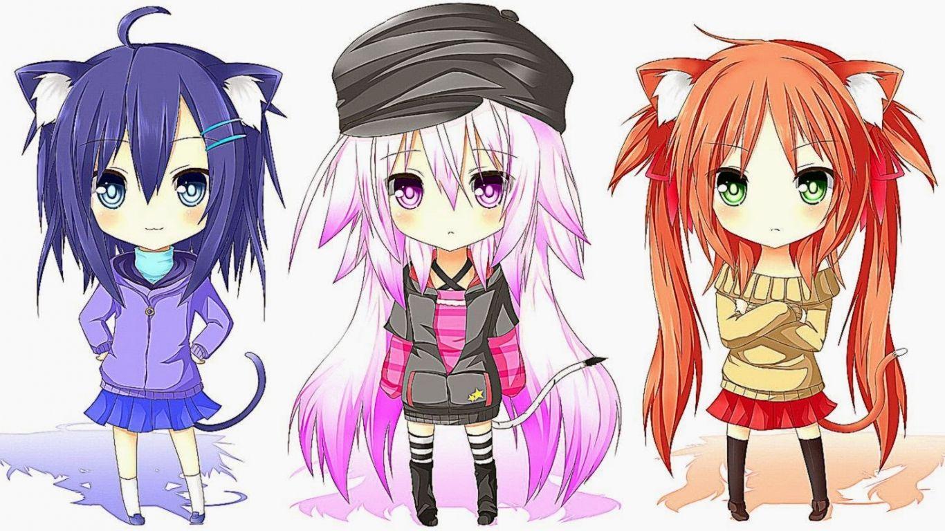 1366x768 Free download Anime Girl Cute Chibi Image HD Wallpaper Important
