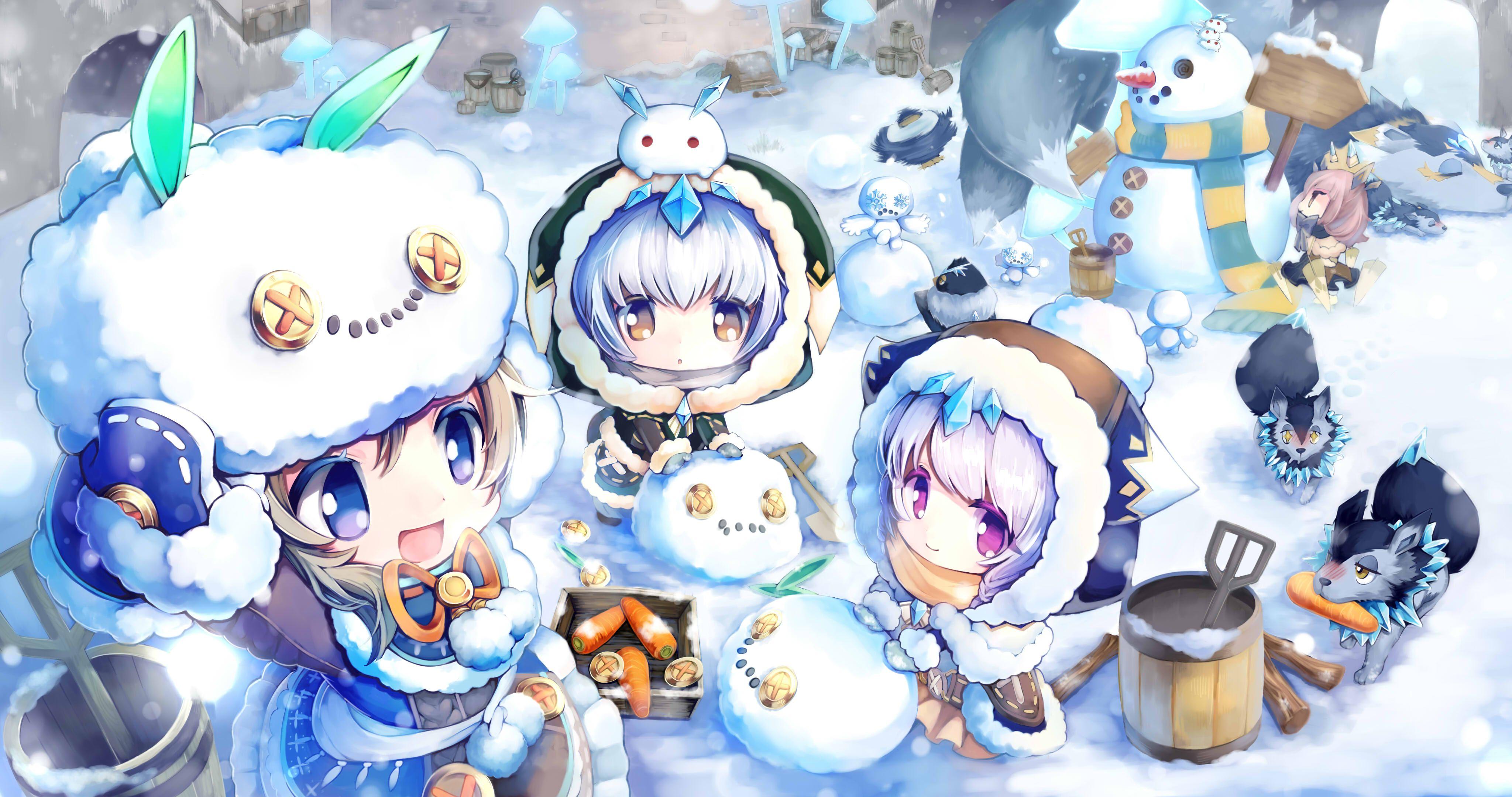 4096x2160 Cute chibi wallpaper