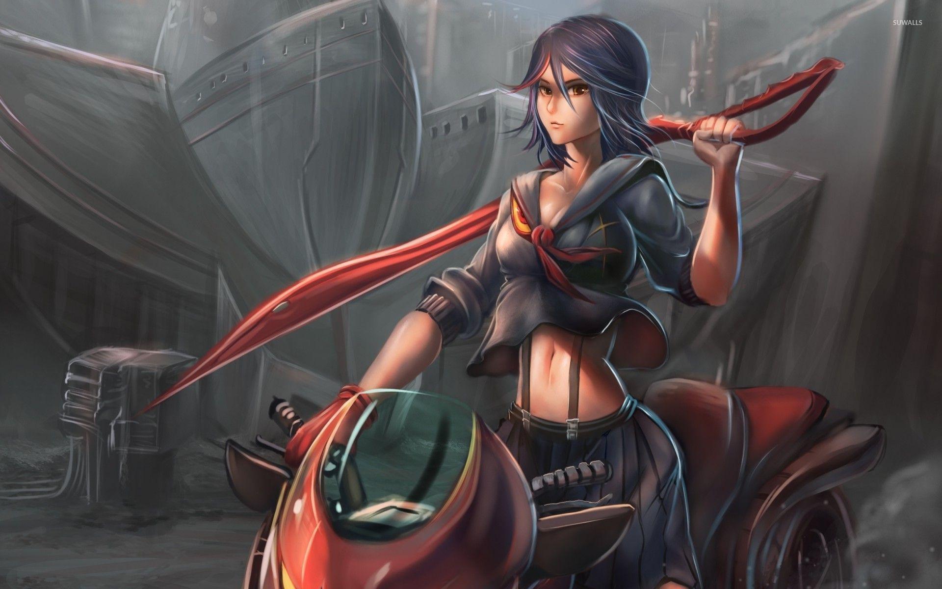 1920x1200 Warrior girl on the scooter wallpaper wallpaper