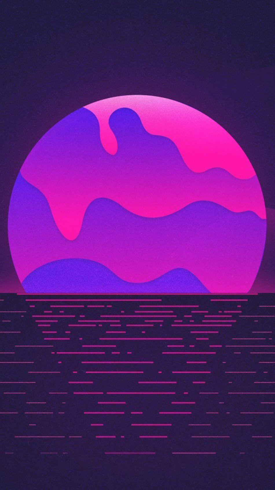 950x1689 Download Neon Purple Sunset Free Pure 4k Ultra HD Mobile