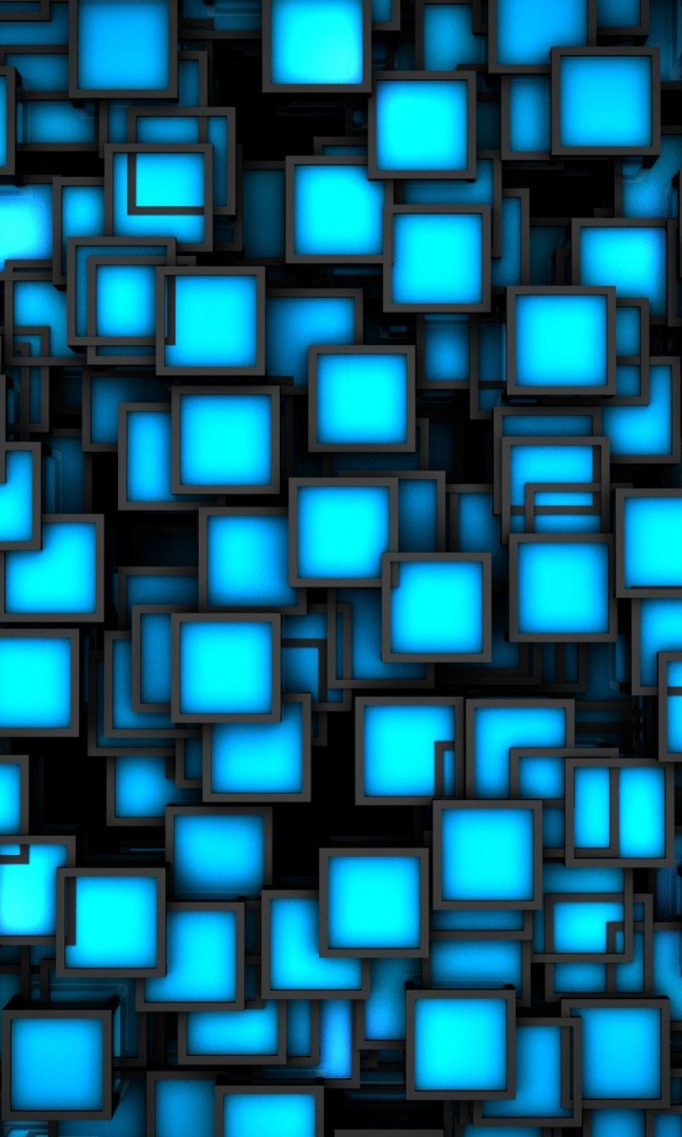 960x1600 Neon Squares Mobile Wallpaper