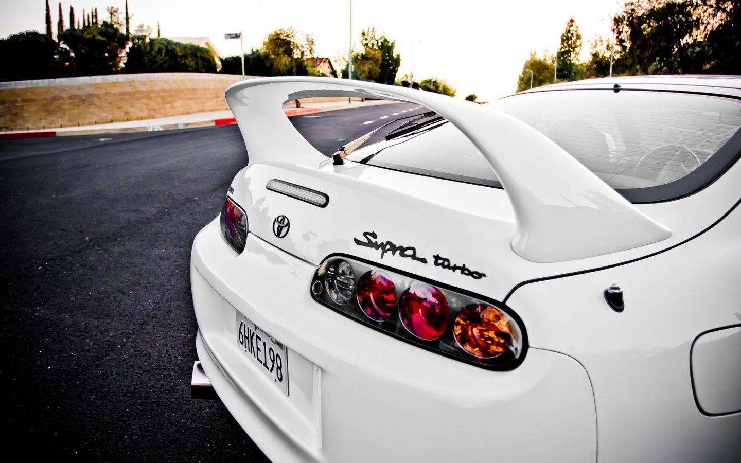 1440x900 Download wallpaper 1440x900 toyota, supra, white, lights, turbo