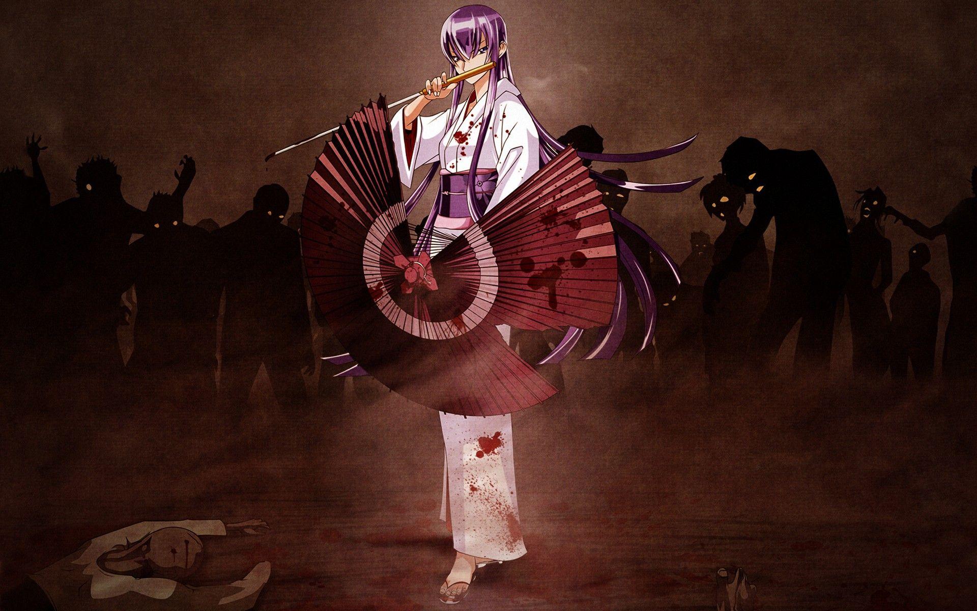 1920x1200 Women assassins zombies samurai highschool of the dead busujima
