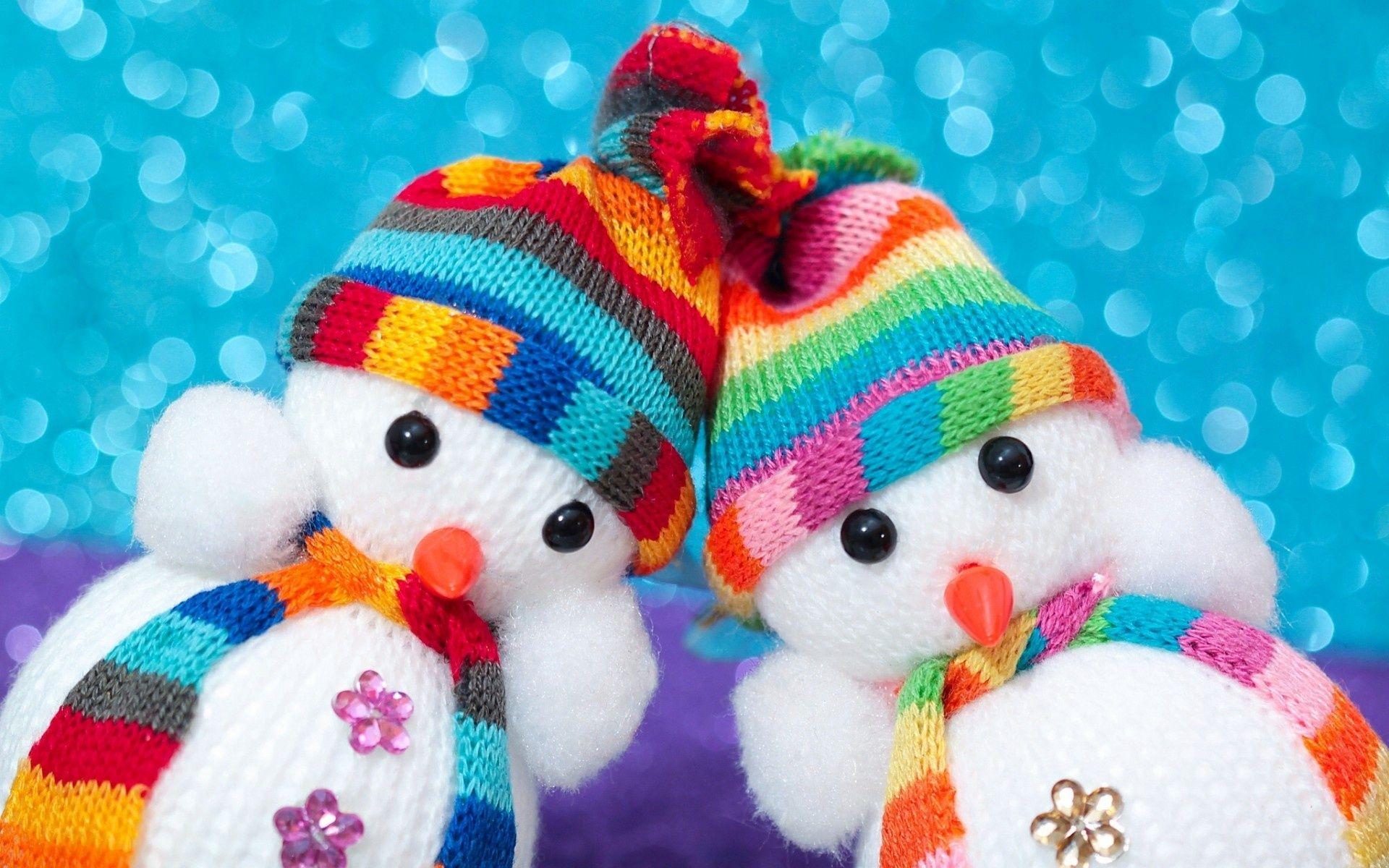 1920x1200 Christmas Cute Snowmen Toys Wallpaper