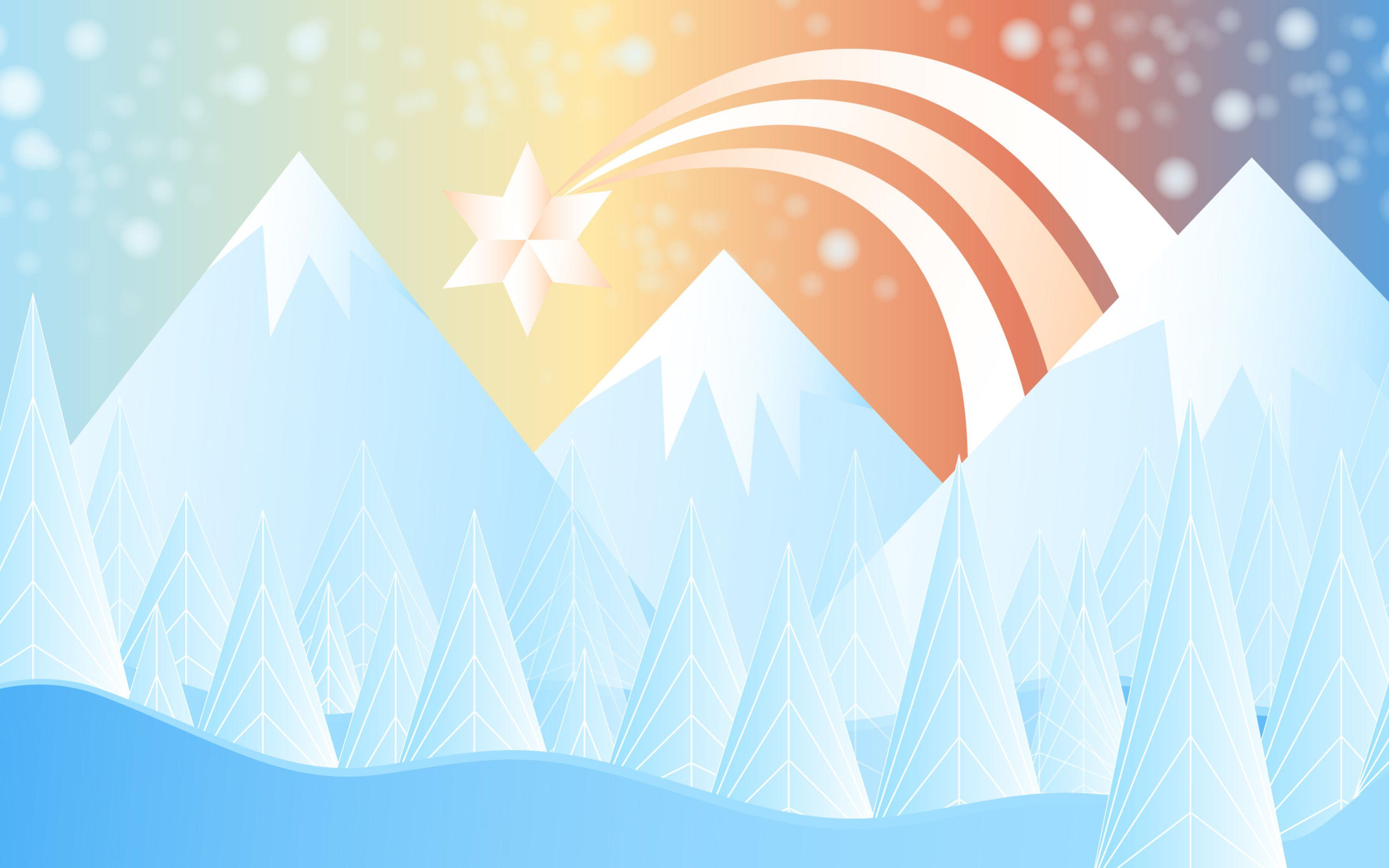 3840x2400 Download wallpaper 4k, abstract winter landscape, mountains, lake