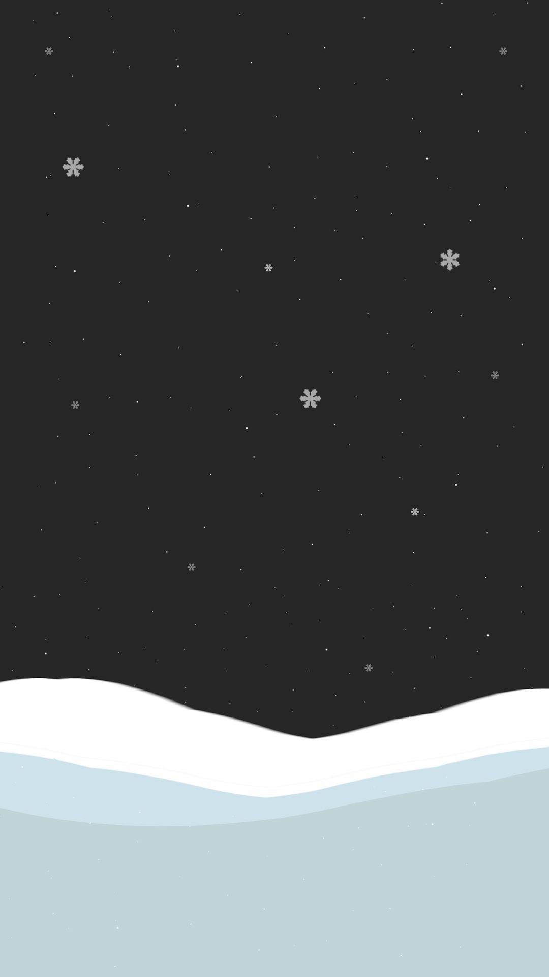 1080x1920 Winter Night. Minimal IPhoneX .iphone Wallpaper.pics