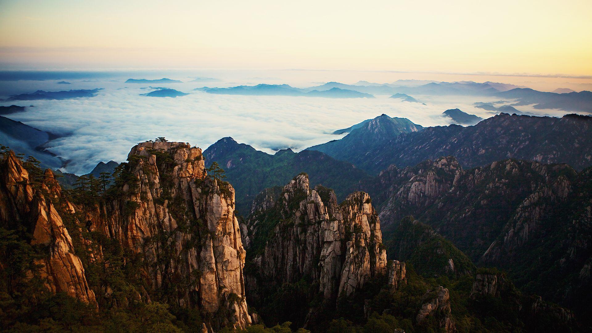 1920x1080 Yellow Mountains Chromebook Wallpaper