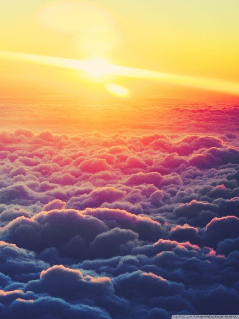 768x1024 Sunrise Above The Clouds Ultra HD Desktop Background Wallpaper