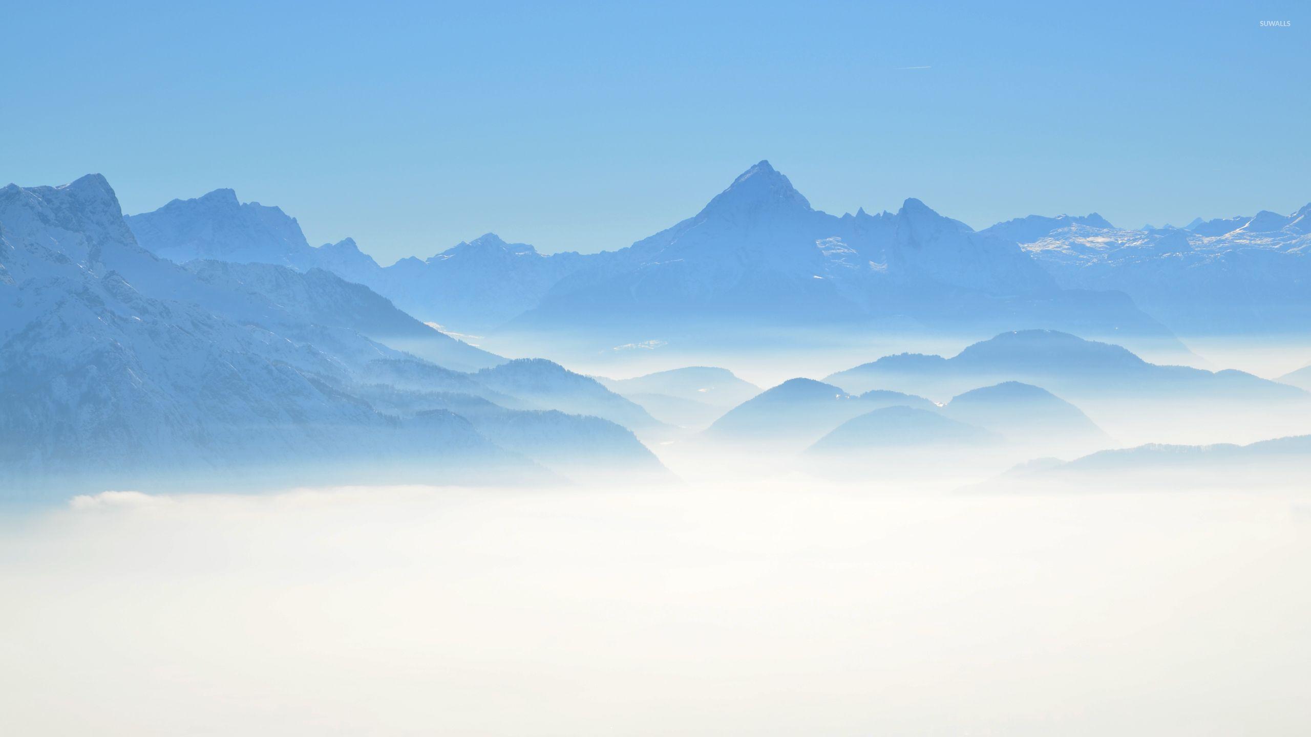 2560x1440 Mountains above the clouds wallpaper wallpaper