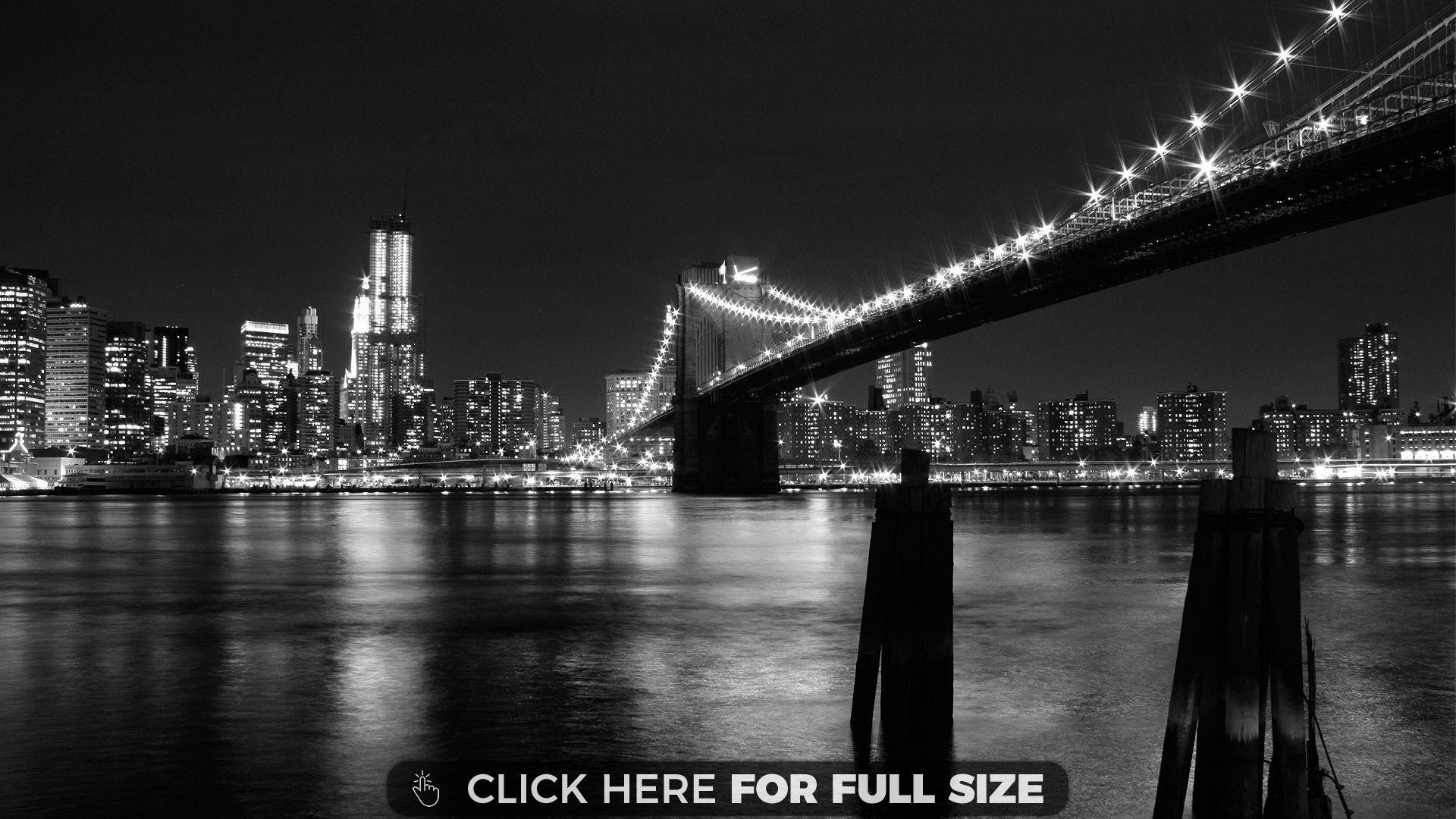 1920x1080 Brooklyn Bridge at Night wallpaper. New york picture, City