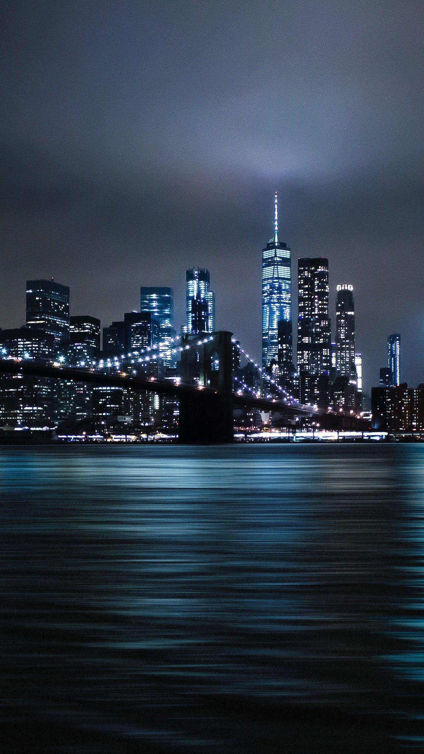 1440x2560 New York City Night Lights Brooklyn .hdwallpaper.in