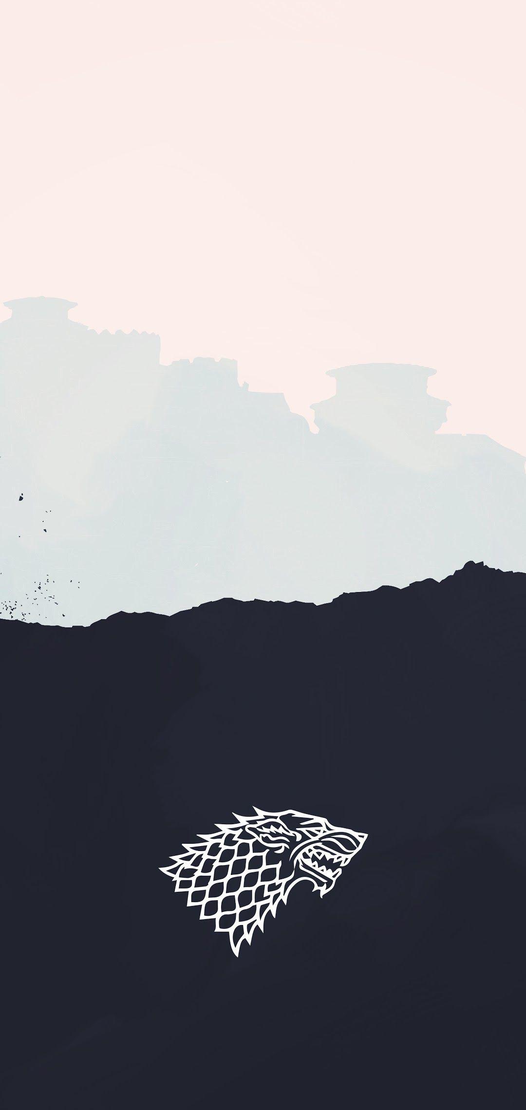1080x2280 Game of Thrones Stark Logo Minimalist 8K Wallpaper