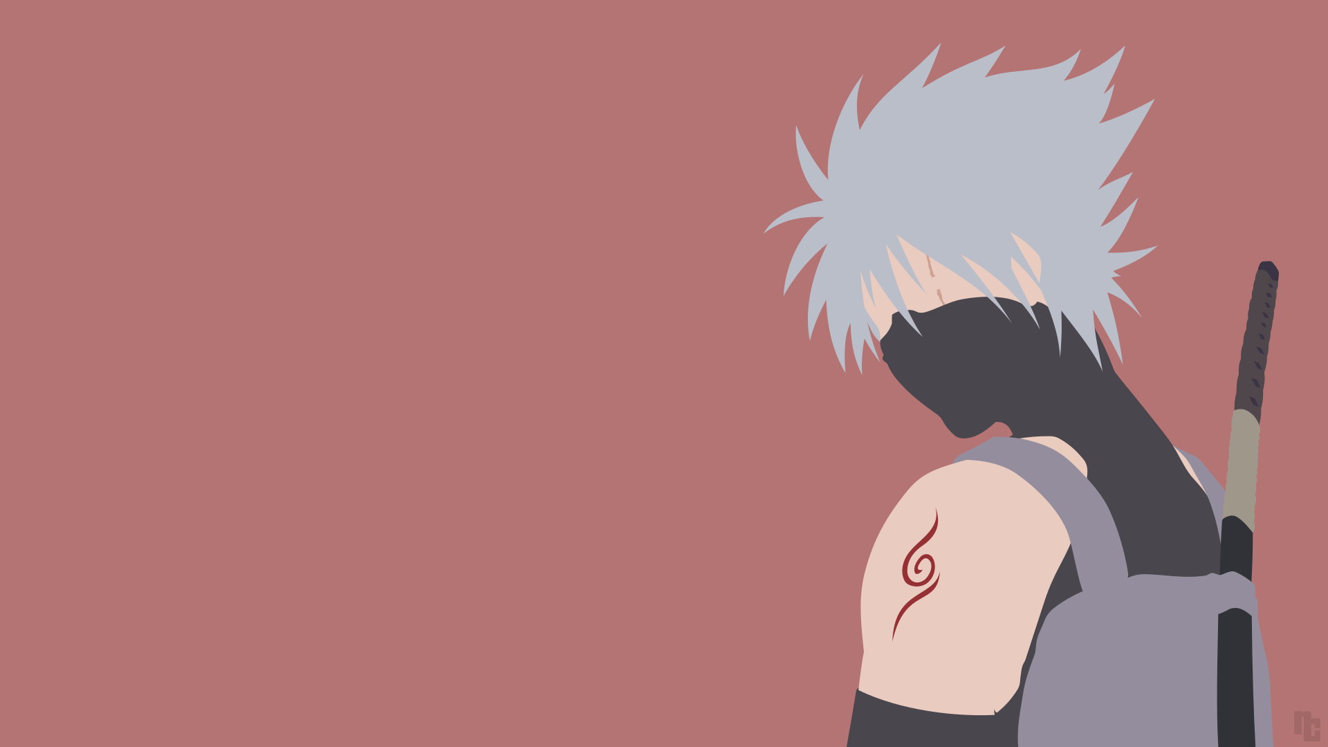 1920x1080 Naruto Hatake Minimalist Wallpaper