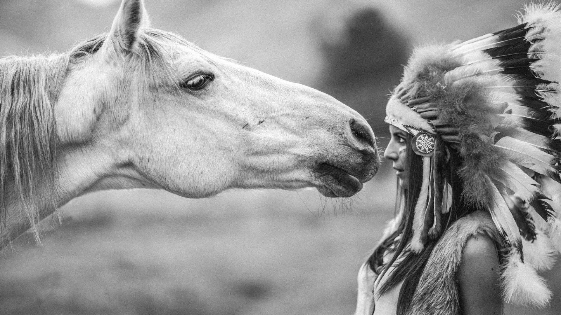 1920x1080 Wallpaper Horse, girl, Indian, cute animals, Animals